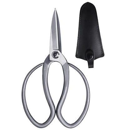 KAKURI Bonsai Scissors Long Blade Made in Japan 8", Japanese Stainless Steel Blade, Large Okubo Shears for Bonsai and Garden Use