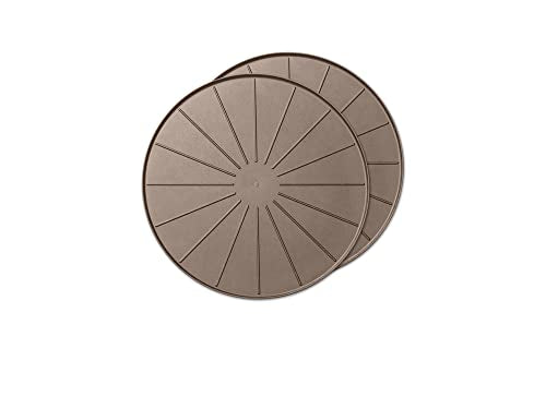 WeatherTech 15" Plant Mats/Coasters - for Floor Protection from Planter Spills, leaks and Soil (8A15CST2PKTN)- Tan (2-Pack) - color: Tan, size: 15"