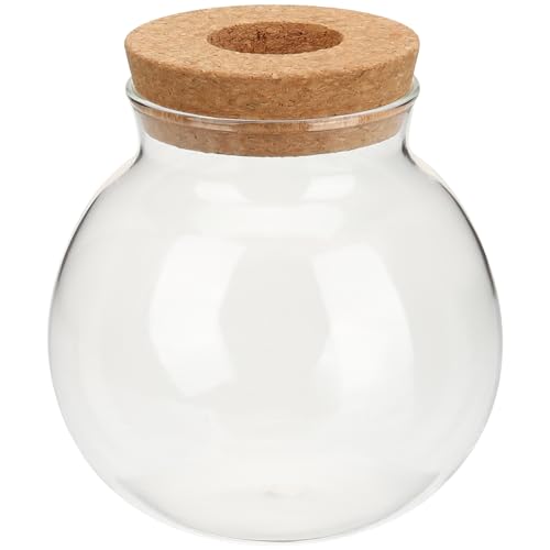 Yardwe Small Ball Glass Hydroponic Plant Vase, 4.33 Inch Round Propagation Vase Bottle for Plant Cuttings, Mini Terrarium Bottle for Desktop Home Decor