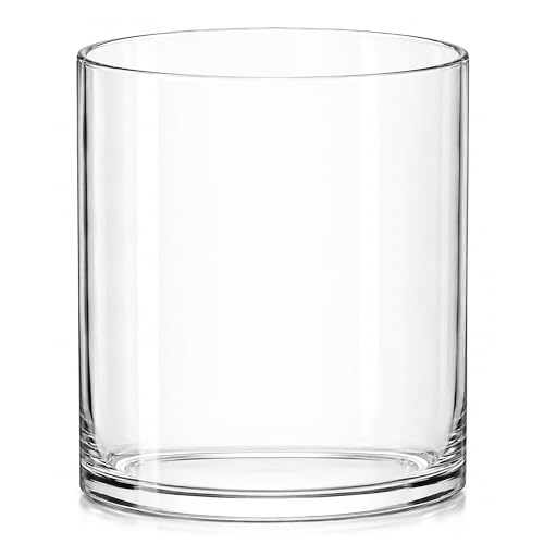 Royal Imports Glass Cylinder Flower Vase 5" Wide x 6" Tall, Clear - size: 5" wide x 6" tall