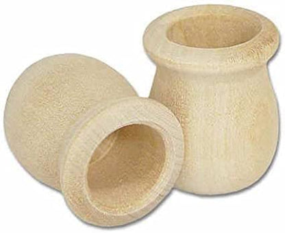 Factory Direct Craft Pack of 24 Unfinished Wood Candle Cups - Made in the USA Blank Wooden Bean Pot Candle Holders DIY Wood Turnings (Size 1-9/16" H x 1-3/8") - color: 1-9/16" H x 1-3/8" Dia - 24 pack