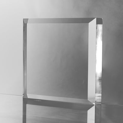 CiaoHER 2in Thickness Beveled Solid Acrylic Display Block Clear Polished Pedestal Stand Riser Solid Base (9x9) - size: 9x9