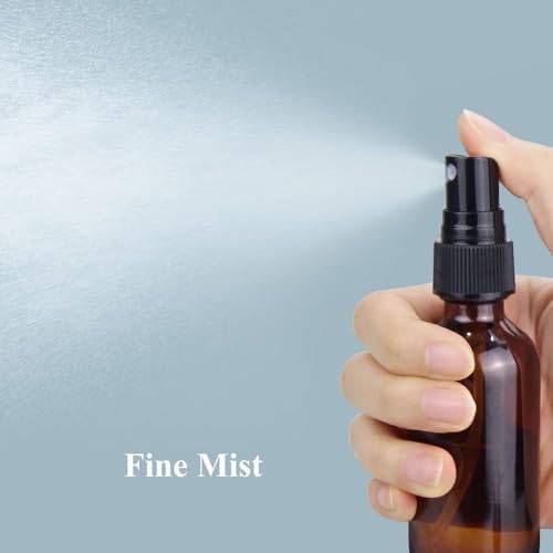 Wedama Spray Bottle, 2 oz Fine Mist Glass Spray Bottle, Little Refillable Liquid Containers for Watering Flowers Cleaning (12 Pack, Amber) - color: Amber, size: 2 Ounce (Pack of 12)