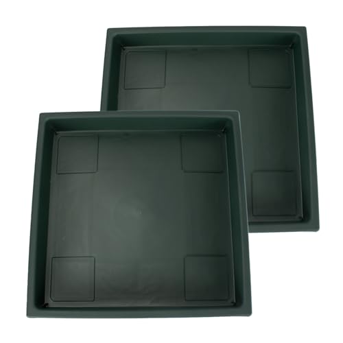 The HC Companies Accent Square Plant Pot, 14 Inch, Evergreen, 2-Pack - color: Evergreen, size: 14" (Pack of 2)