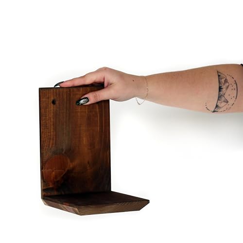 Daniel's Plants Indoor Plant Wall Gallery Shelf Kit | Midcentury Modern Wooden Shelves | Wall Mounted L Shaped Floating Plant Shelves | Solid Wood | 3 Pack (Beveled Edge - Woodland Brown) - color: Woodland Brown - Beveled Edge
