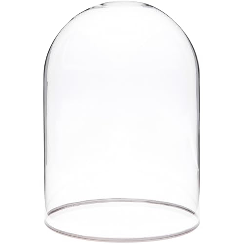 Plymor 5.5" x 8" Glass Display Dome Cloche with Silver Rim (no Base) - size: 5.5" x 8"