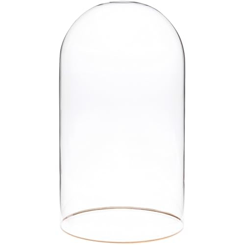 Plymor 5.5" x 10" Glass Display Dome Cloche with Gold Rim (no Base) - size: 5.5" x 10"