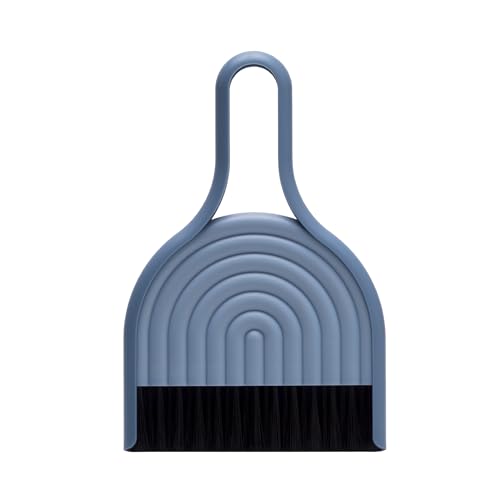 Peleg Design DustArch - Mini Dustpan and Brush Set, Small Dustpan and Broom with Modern Charm, Handheld Broom and Dustpan Set for Home, Office & Travel - color: DustArch - Blue