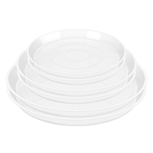 OUPSAUI 6 8 10 Inch Plant Saucer Pot Tray, 6 Pack Clear Plant Saucers for Indoors and Outdoors, Large Plastic Dish Suacer Water Drip Tray for Potted Plants Flowers (6 8 10 Inches) - size: 6 8 10 Inches
