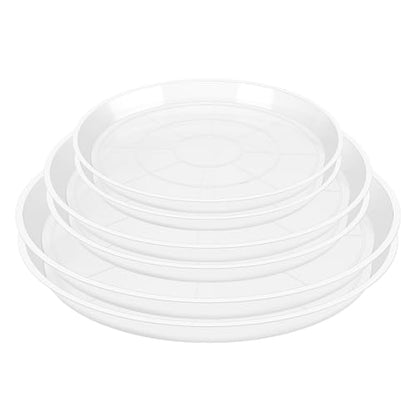 OUPSAUI 6 8 10 Inch Plant Saucer Pot Tray, 6 Pack Clear Plant Saucers for Indoors and Outdoors, Large Plastic Dish Suacer Water Drip Tray for Potted Plants Flowers (6 8 10 Inches) - size: 6 8 10 Inches