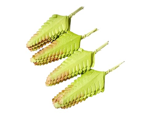 Ploen 25 pcs Light Green Leaves Ferns Mulberry Paper Leaves with Wire Stems Fern1 Leaf Mulberry Paper Craft Supplies Scrapbooking Embellishments for so Many Card DIY Craft Projects Leaves212