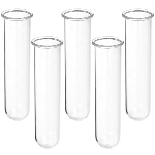 5Pcs Plant Propagation Station Glass Plant Test Tube Planter Pot Holder for Hydroponics for Home Office Planter Hanger Flower Vase Wall Decor Hydroponic Cuttings Clear