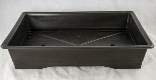 Yubonzai Japanese Rectangular Heavy Duty Dark Brown Plastic Bonsai Training Pot, Cactus & Succulent Planter - 13"x 9.25"x 2.75" (1 Pot) - size: 1 Pot
