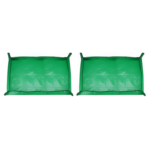 HARFINGTON 2pcs Repotting Mat 39.4" x 47.2" PE Cloth Waterproof Plant Repotting Mat Foldable Portable Gardening Potting Tray with Metal Buckle for Indoor Plant Change Soil Watering, Green - color: Green, size: 39.4" x 47.2"