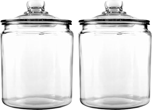 Anchor Hocking Heritage Hill 1/2 Gallon Glass Jar with Lid, Set of 2 - size: 0.5 Gallon, Set of 2
