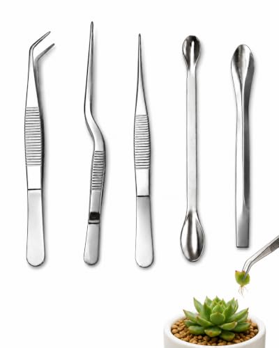 5 Pcs Garden Tweezers Succulent Tweezers Set for Bonsai Terrarium Planting