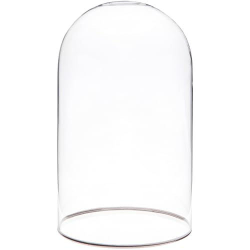 Plymor 4" x 7" Glass Display Dome Cloche with Silver Rim (no Base) - size: 4" x 7"