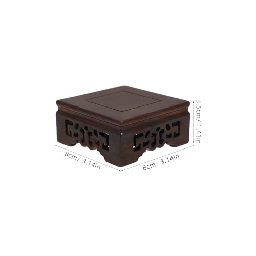 Cabilock Solid Wood Plant Pot Riser 3.14 X 3.14 X 1. Square Base Stand for Indoor Pots Buddha Statues Bonsai Flower Pot Holder Home Decor