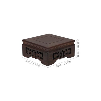 Cabilock Solid Wood Plant Pot Riser 3.14 X 3.14 X 1. Square Base Stand for Indoor Pots Buddha Statues Bonsai Flower Pot Holder Home Decor