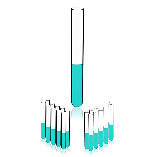 20ml Glass Test Tubes, Thickness 1.0-1.2,20x150mm, Round Bottom Pack of 20,IN-TTG20 - style: 20ml, pack of 20