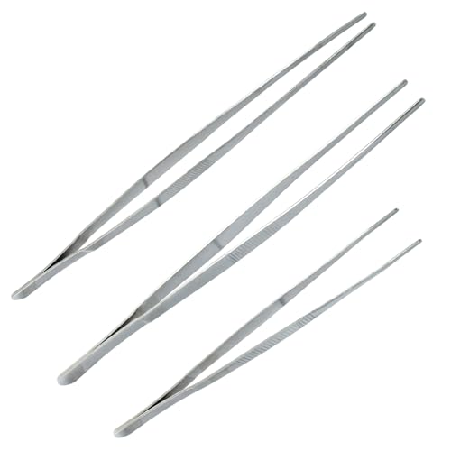 3Pcs Stainless Steel Tweezer Set (8" 10" 12") - size: 8" 10" 12" (1 Set Point Tip)