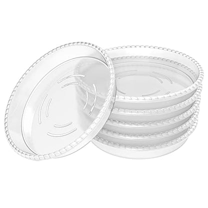 6 Pack Clear Plant Saucer 5 6 8 10 12 14 inch, Plastic Plant Trays for Indoor, Round Flower Plant Pot Saucer, Sturdy Plant Water Catcher Tray - size: 5 inch