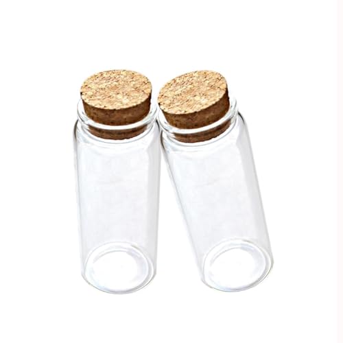 2pcs Empty Clear Glass Bottles Vials with Cork Stopper Storage Jars 47mm Bottle Diameter (47x120x33mm 150ml) - size: 47x120x33mm 150ml