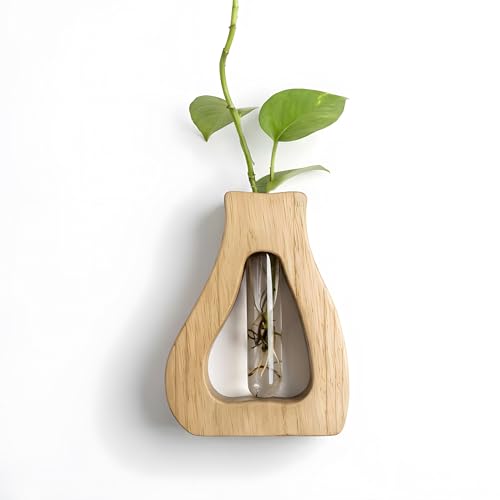 Plant Propagation Station Hanging Stand with Vases | Wall Hanging, Wood Stand, Indoor Plant Pot Air Holder, Includes Test Tubes, Window Boxes for Decor - color: 3