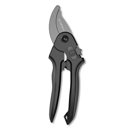 AC Infinity 8” Professional Bypass Pruning Shear. | Medium-Carbon KS5 Steel Blades with Nonstick Teflon Coating, Tree Trimmer Secateurs for Gardening, Hydroponics, Grow Tents - style: Bypass Blades