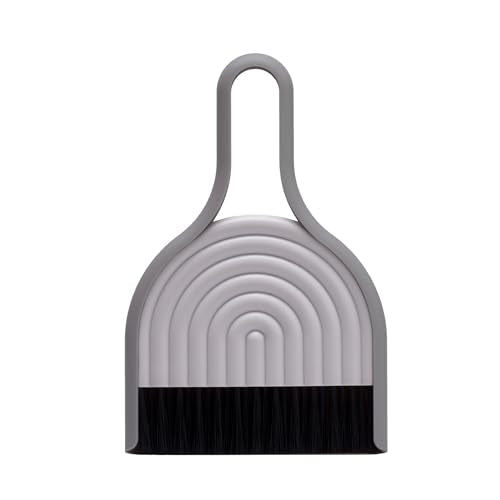 Peleg Design DustArch - Mini Dustpan and Brush Set, Small Dustpan and Broom with Modern Charm, Handheld Broom and Dustpan Set for Home, Office & Travel - color: Dustarch - Grey