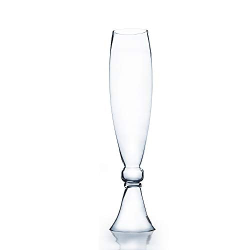 WGV Trumpet Glass Vase, Open Width 4", Height 23", Clear Tall Bud Floral Planter Centerpiece, Wedding Event Home Decor, 1 Piece (VTR0423) - size: 4"x23"H