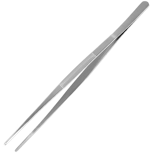 12inch Kitchen Tweezers Stainless Steel, Long Chef Cooking Tweezers Tongs - size: 12"