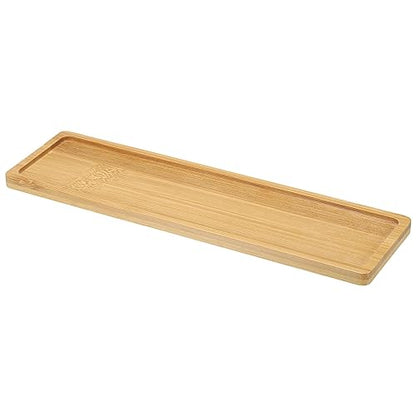 PATIKIL Bamboo Wood Saucer, 10.5x3 Inch Rectangle Wooden Plant Drainage Tray Bonsai Plants Saucer Succulent Pot for Home Balcony Patio - size: 10.5" x 10.5" x 3"