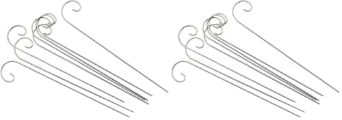 20 Pcs Silver 20cm Plant Label Hooks Garden Markers Stake Holder Plant Label Hanger Plant Sign Stake Rustproof Deformed Garden Plant Sign Hooks Hanging Rods for Flower Planter (Pack of 2) - size: 20cm (Pack of 2)
