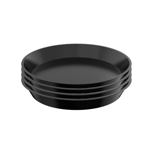 Plant Saucer 4 6 8 10 12 Inch, 4 Pack Plant Tray for Planter Pot, Plastic Flower Pot Saucers Drip Water Trays for Indoors and Outdoors (12 Inch) - size: 12 Inch