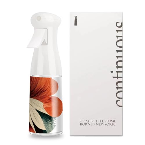 Hair Spray Bottle,Continuous Water Mister Empty Spray for Hairstyling, Cleaning, Plants, Misting and Skin Care - color: Flower orange