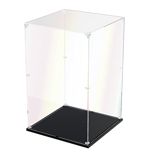 Clear Acrylic Display Case, Easy Assembly Showcase Boxes(10x10x15.7inch) | dofopo Dust Protection Case for Action Figures and Dolls, Alternative Glass Box for Collectibles Commemorative Gifts - size: 10x10x15.7inch, 25x25x40 cm