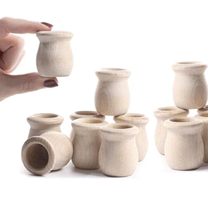 Factory Direct Craft Pack of 24 Unfinished Wood Candle Cups - Made in the USA Blank Wooden Bean Pot Candle Holders DIY Wood Turnings (Size 1-9/16" H x 1-3/8") - color: 1-9/16" H x 1-3/8" Dia - 24 pack
