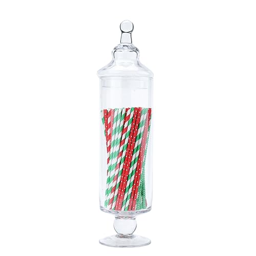 Tall Glass Apothecary Jars, Clear Candy Jar with Lid, Elegant Decorative Jars for Wedding and Party (Height: 17", Diameter: 4") - size: Height: 17", Diameter: 4"