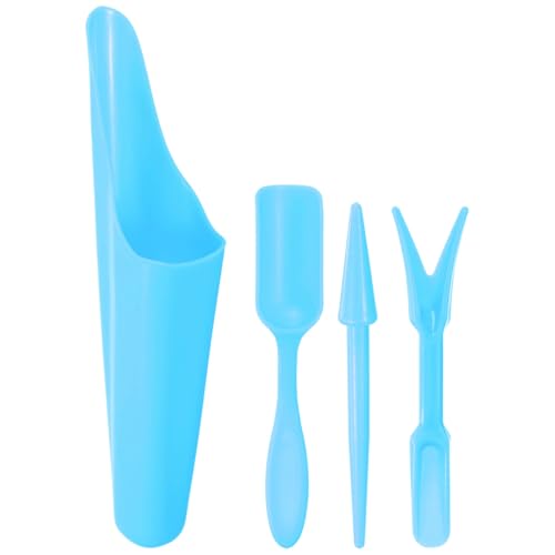 M METERXITY 1-Set Garden Shovel Hand Tools Transplanting Succulent Cultivation Digging Scoops Kits, Plastic Mini Garden Tool Set for Bonsai Potting/Flower Planting [Blue] - color: Blue