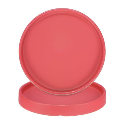 M METERXITY 2-Pack Ceramic Plant Saucer, 6.3 Inch Plant Water Catcher Tray, Plant Pot Saucers for Indoor/Outdoor Plants/Flower Drainage Drip Water Tray [Round Dark Red] - color: Dark Red