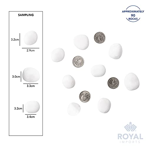 Royal Imports River Rocks, Aquarium Gravel – White 1"- 1.5" - 5 lbs | Decorative Ornamental Vase Filler Pebbles for Potted Plants, Terrariums, Vases, Succulents, Fish Tank Gravel, DIY & Crafting - size: Medium - 5 lbs, style: White