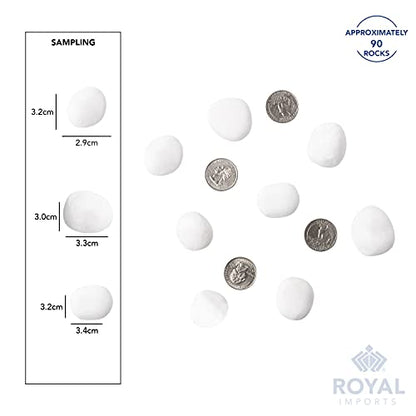 Royal Imports River Rocks, Aquarium Gravel – White 1"- 1.5" - 5 lbs | Decorative Ornamental Vase Filler Pebbles for Potted Plants, Terrariums, Vases, Succulents, Fish Tank Gravel, DIY & Crafting - size: Medium - 5 lbs, style: White