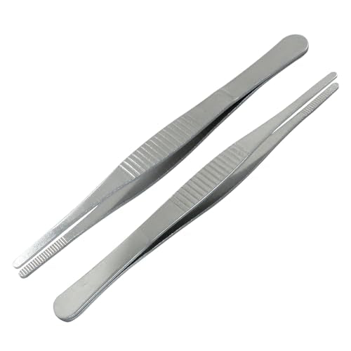 5 Inch Stainless Steel Forceps, 2 Pcs, Straight - size: 5 Inch