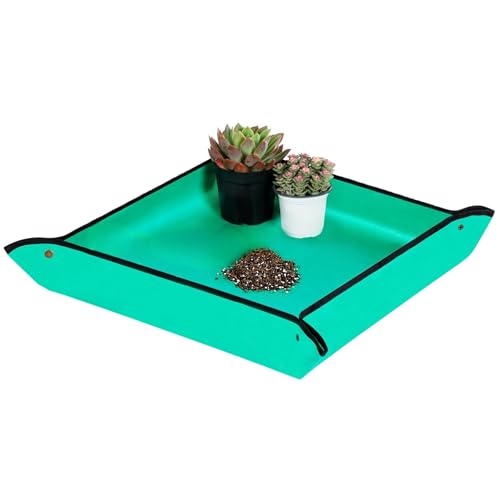 Extra Large Reusable Repotting Mat 40x40 Inch（100x100cm）- Waterproof Plant Transplant Mat for Indoor Gardening,Green