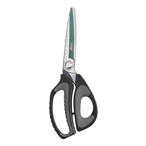 LIVINGO 10" Heavy Duty Multipurpose Shears for Shop & Garden (Black/Grey) | Forged Stainless Steel With Titanium Coating Cuts Fabric, Cardboard, Pruning Branches, Household Materials, Rust-resistant - color: Gray & Black