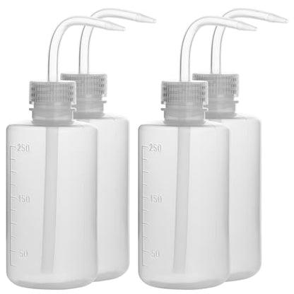 stonylab Chemical Wash Bottle, Plastic Safety Lab Squeeze, LDPE with Narrow Mouth, 250 ml (8 oz), 4 Packs - size: 250 ml