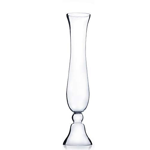 WGV Trumpet Glass Vase, Open Width 4.75", Height 23.75", (Multiple Sizes Choices) Clear Large Floral Planter Centerpiece, Wedding Event Home Decor, 1 Piece (VTR0524) - size: 5"x24"H
