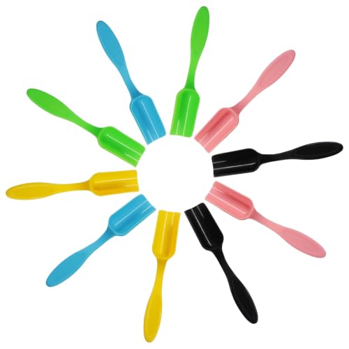 Plastic Mini Gardening Shovel Spoons Soil Scoops, Colorful, 10 Pcs | For Planting, Digging, Transplanting Succulents, Potted Flowers, or Milk Powder, Lightweight, Easy to Clean