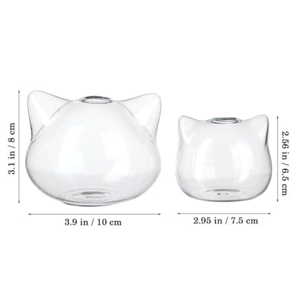 BESTOYARD Cat Shaped Glass Vase Set Transparent Hydroponic Plant Vase and Terrarium Container for Flowers Small Bouquets Dried Arrangements Home Office Desk Bookshelf Wine Cabinet Decor